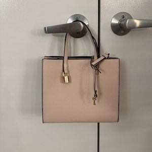 NEW Marc Jacobs Mini Grind Coated Pink Leather Tote Crossbody Bag